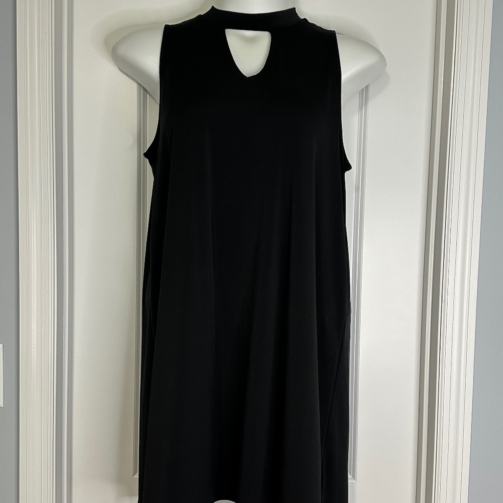 Maurices XL Black Keyhole Neck Cutout A-Line Dress, Sheath, 14, 16, Extra Large